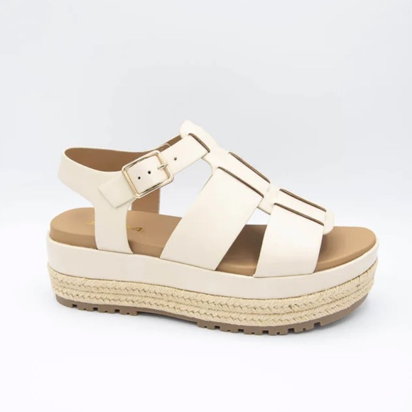 COPY - Soda Shoes McLean Fisherman Platform Sandals for Women in Bone Off White - Picture 4 of 5